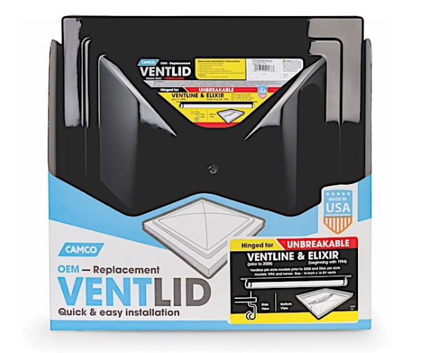 Camco Black Roof Vent Lid for Ventline and Elixir Series  • 40188