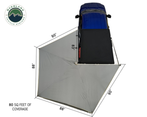 Overland Vehicle Systems Nomadic 270 LT Awning - Driver Side - Dark Gray Cover With Black Cover Universal  • 19559907