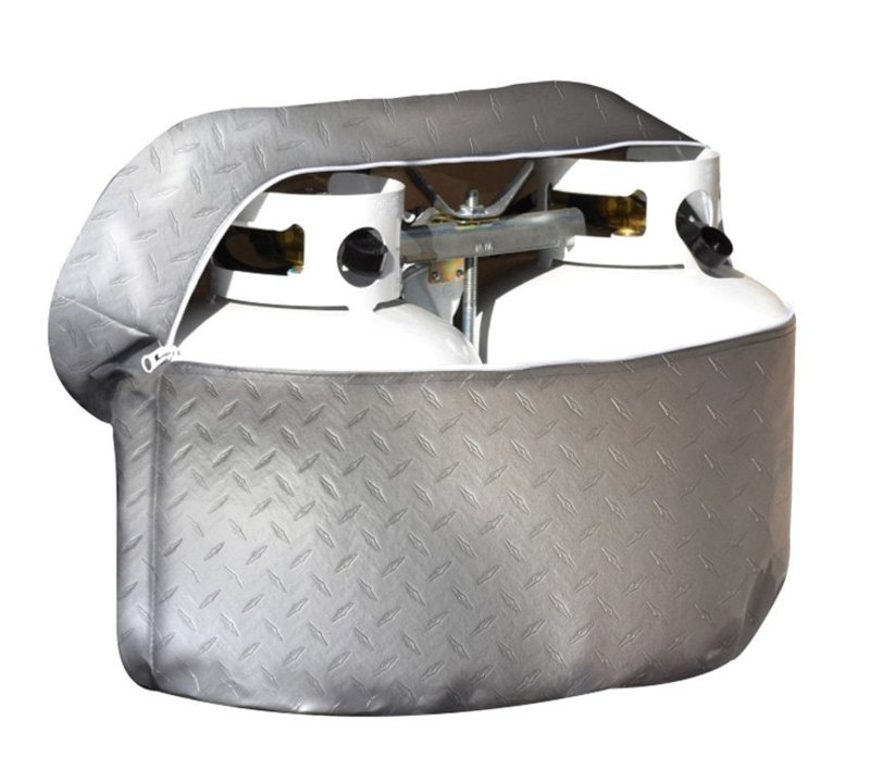 ADCO Diamond Plated Propane Tank Cover - Silver - Double 30 Lb  • 2713