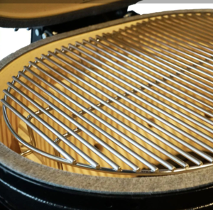 Primo All-In-One Oval XL 400 Ceramic Kamado Grill With Cradle, Side Shelves, And Stainless Steel Grates  • PGCXLC