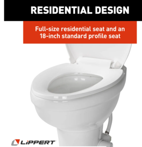 Lippert Flow Max RV Toilet - Elongated Ceramic Bowl  • 2022113192