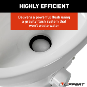 Lippert Flow Max RV Toilet - Elongated Ceramic Bowl  • 2022113192