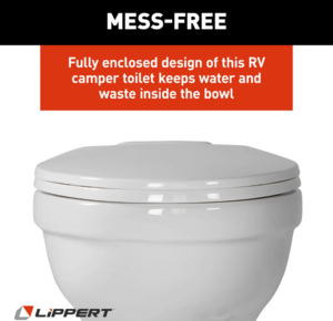 Lippert Flow Max RV Toilet - Elongated Ceramic Bowl  • 2022113192