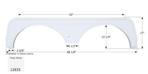 Icon Polar White Tandem Fender Skirt for Sunnybrook 68-1/8