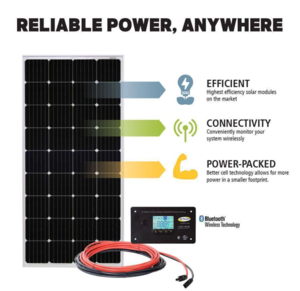 Go Power Overlander 200 Watt Solar Kit with Wire and 30 Amp Controller  • 83294