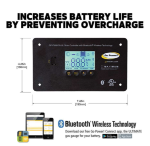 Go Power Overlander 200 Watt Solar Kit with Wire and 30 Amp Controller  • 83294