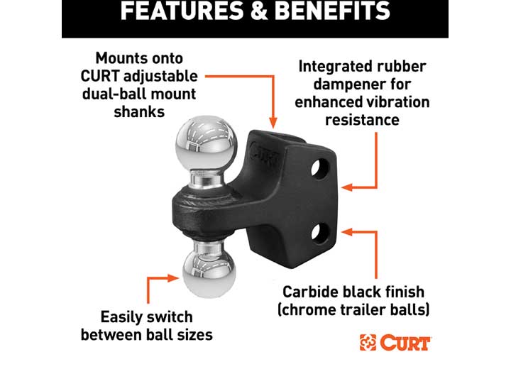 Curt Dual Ball Attachment for Weight Distribution Shank  • 45933