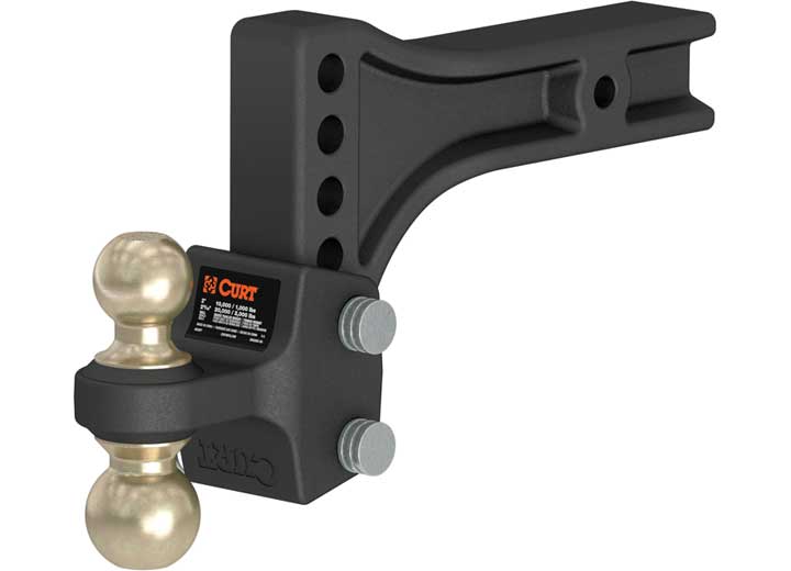 Curt HD Adjustable Trailer Hitch Ball Mount with Dual Ball, 2 1/2