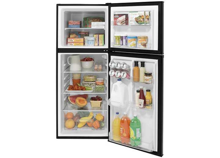 GE Appliances 9.8 Cubic Ft Top-Freezer Refrigerator - 12 Volt DC - Right Swing - Black  • GPV10FGNBB