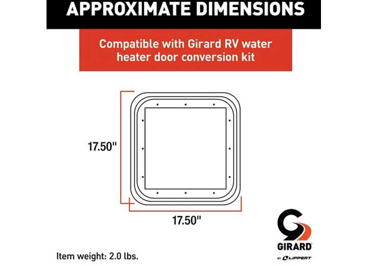 Girard RV Water Heater Door Trim Ring - White  • 2022107547