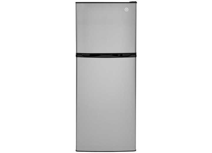 GE Appliances 9.8 cu ft 12 Volt DC Power Top-Freezer Refrigerator, Right Swing, Stainless Steel • GPV10FSNSB