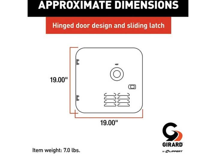 Girard RV Water Heater Door Installation Kit - 10-Gallon, Polar White  • 2022107540