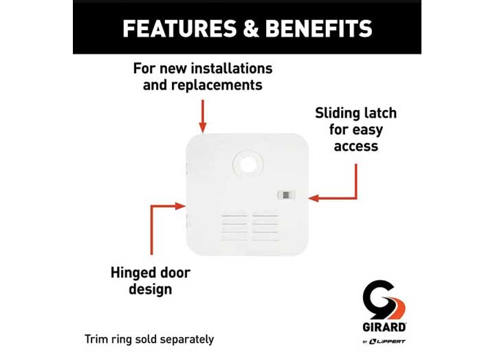 Girard RV Water Heater Door Installation Kit - 10-Gallon, Polar White  • 2022107540