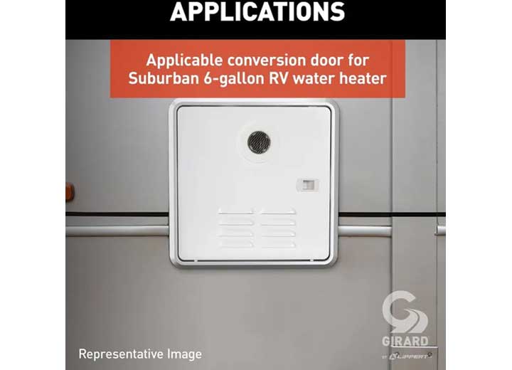 Girard RV Water Heater Door Installation Kit - 6-Gallon (Atwood/Dometic), Polar White  • 2022107537