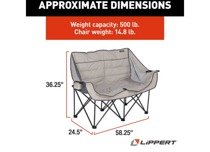 Lippert Campfire Folding Loveseat, Sand  • 2021128647