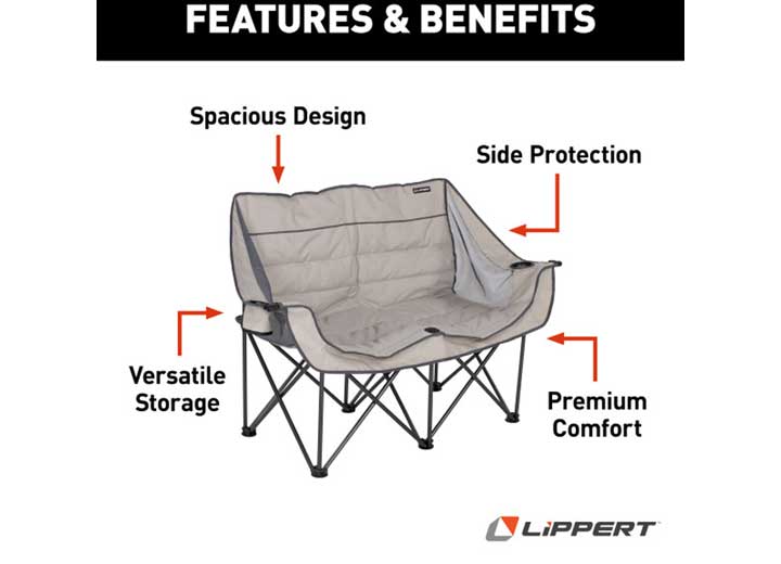 Lippert Campfire Folding Loveseat, Sand  • 2021128647