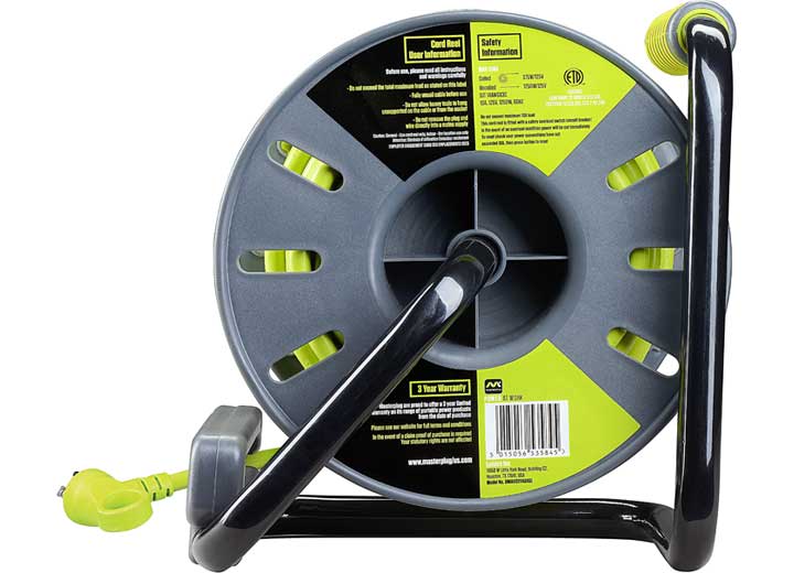 Masterplug 60f' 4 Socket 13A 14AWG Open Cord Reel  • OMA601114G4SL-US