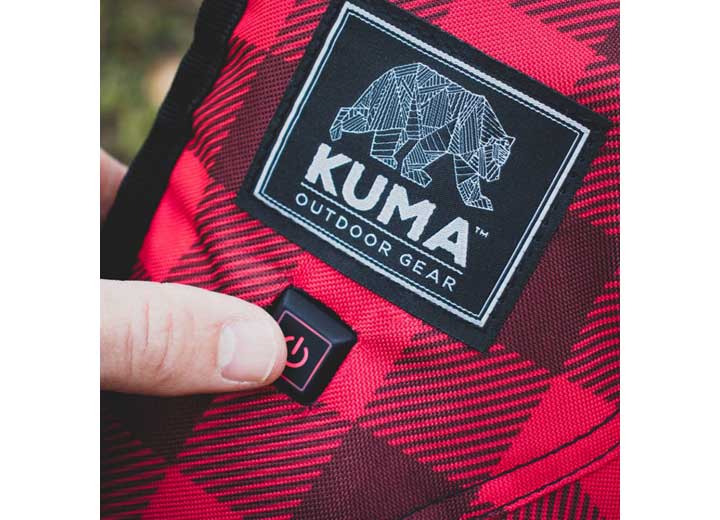 Kuma Outdoor Gear Lazy Bear Heated Chair with Power Bank - Red/Black Plaid  • 846-KM-LBHCH-RB