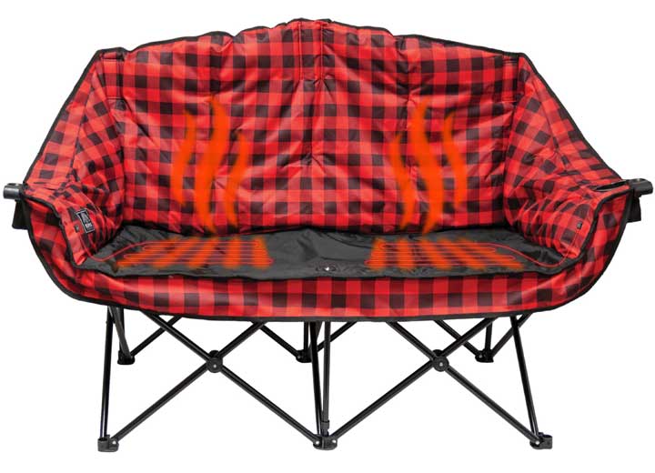 Kuma Outdoor Gear Bear Buddy Heated Chair with Power Bank - Red/Black Plaid  • 849-KM-BBHDC-RB