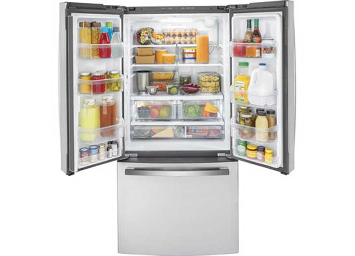 GE Appliances Energy Star 18.6 Cu. Ft. Counter-Depth French-Door Refrigerator  • GWE19JYLFS