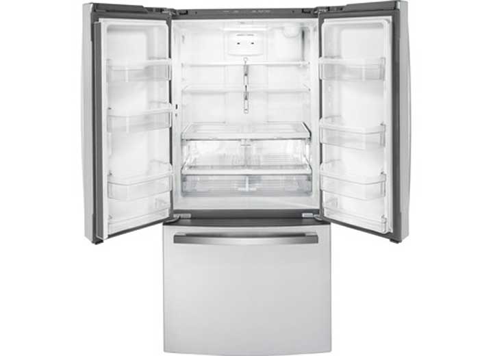 GE Appliances Energy Star 18.6 Cu. Ft. Counter-Depth French-Door Refrigerator  • GWE19JYLFS