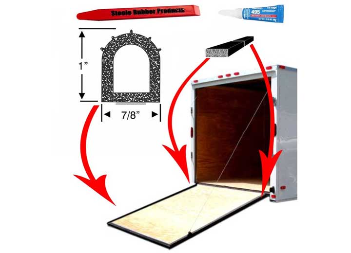 Steele Rubber Products Ribbed Hollow Bulb Seal Ramp Gate Kit - 35 Ft  • 99-4444-283