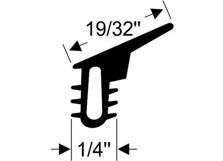Steele Rubber Products Window Edge Weatherstrip, 19/32