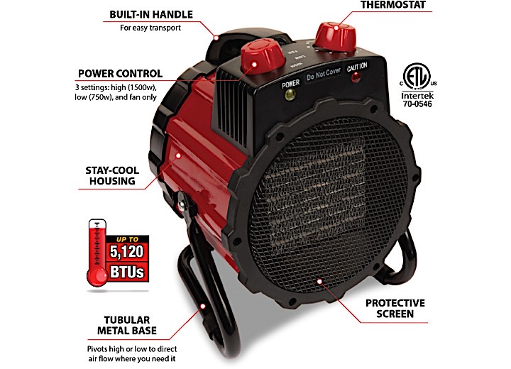 Performance Tool 1500W Ceramic Space Heater  • W5010