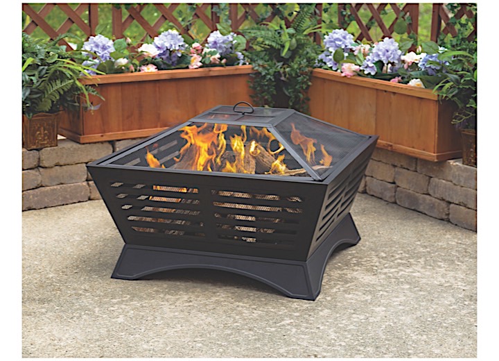 Pleasant Hearth 33” Square Hutchinson Steel Wood Fire Pit  • OFW380S