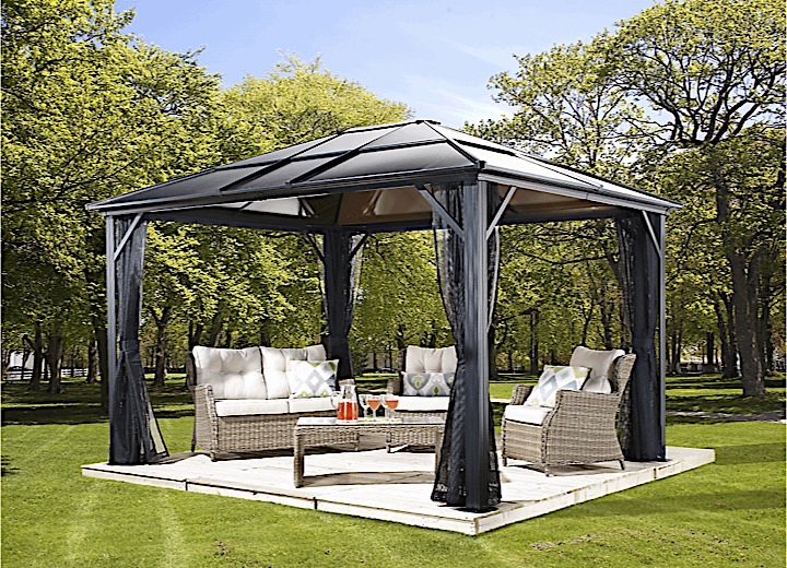 Sojag Meridien Hardtop Gazebo, 14' L x 10' W x 9' H  • 500-8162943