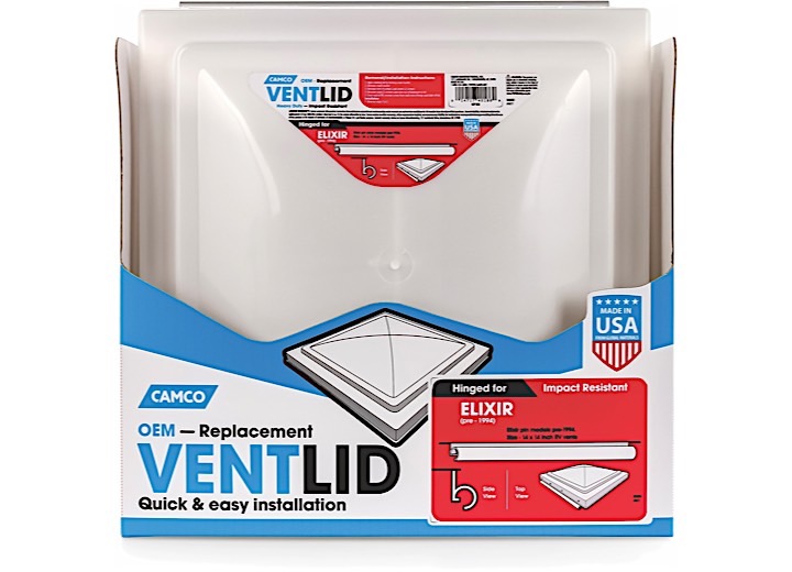 Camco Vent Lid Elixir Pre '94 White PDQ, 6 Pack  • 40186