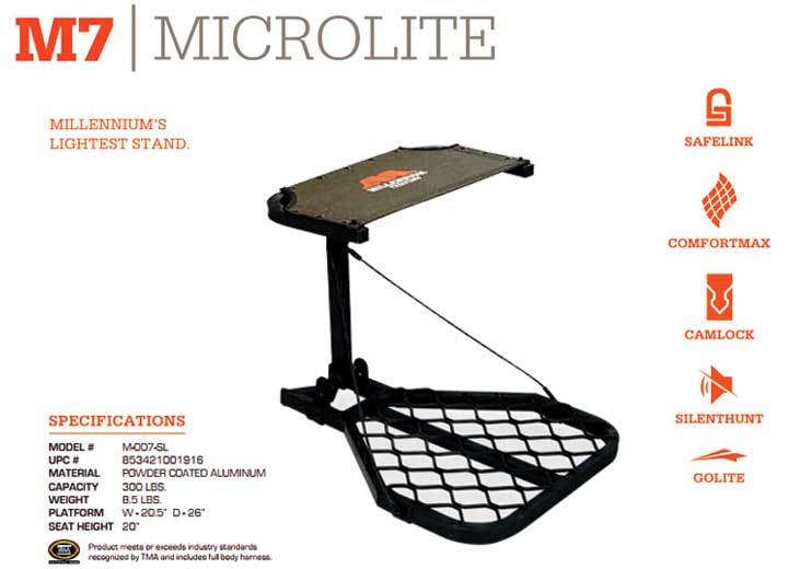 Millennium M7 Microlite Hang On Tree Stand  • M-007-SL