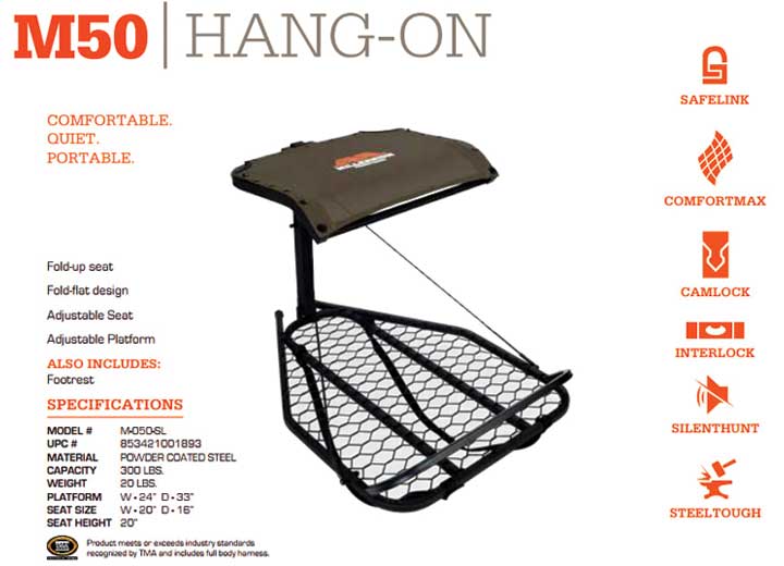 Millennium M50 Hang On Tree Stand  • M-050-SL