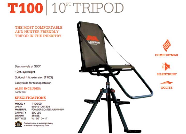 Millennium 10' Ultralite Tripod Tree Stand  • T-100-00