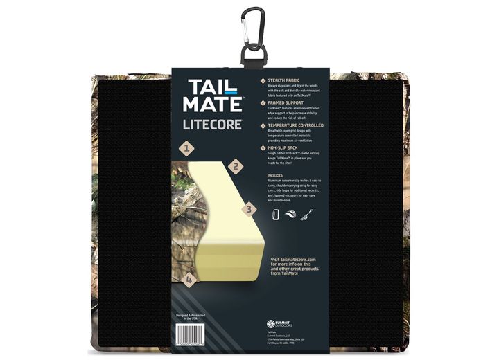 Tail Mate LiteCore Seat Cushion for Hunting, Fishing, or Outdoors - Mossy Oak  • TMSC20