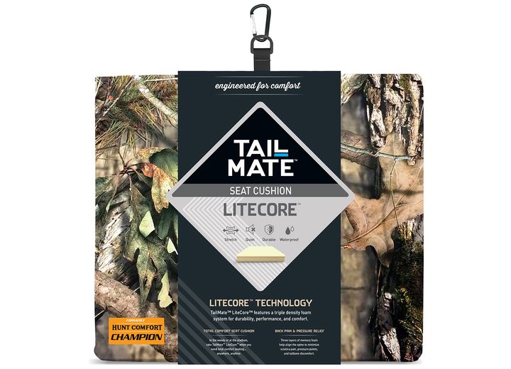 Tail Mate LiteCore Seat Cushion for Hunting, Fishing, or Outdoors - Mossy Oak  • TMSC20