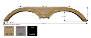 Icon Dark Khaki Tandem Fender Skirt for Forest River, 64-1/2