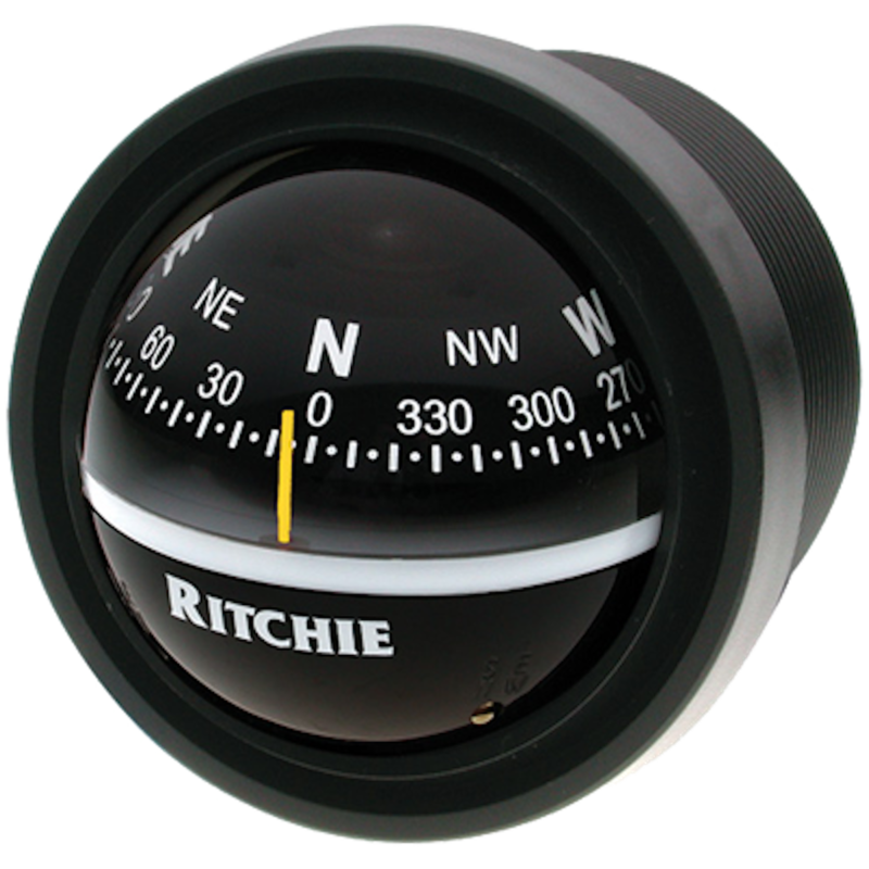 Ritchie Explorer Black Bulkhead Mount Compass  • V-57.2