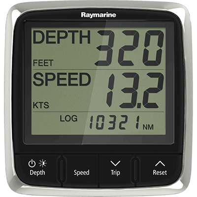 Raymarine i50 Speed/Depth/Temperature Wired Instrument Kit with Thru-Hull Transducers  • E70149