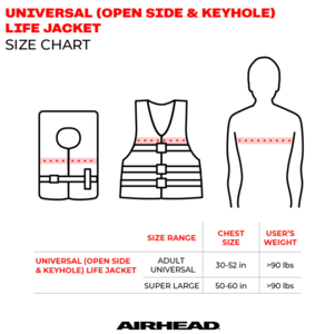 Airhead General Purpose Adult Universal Life Vest, Red  • 30002-15-A-RD