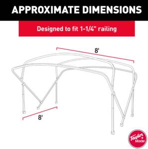 Taylor Made Manual Bimini Kit - 8'W x 8'L (Navy) • 88128