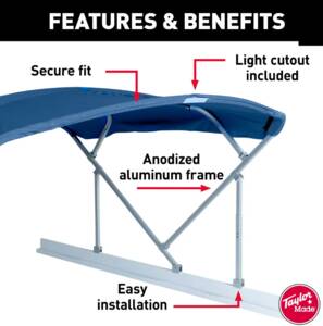 Taylor Made Manual Bimini Kit - 8'W x 8'L (Navy) • 88128