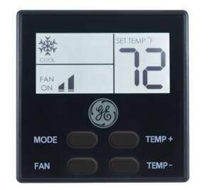 GE Appliances Single Zone RV Air Conditioner Wall Thermostat - Black • RARWT2B