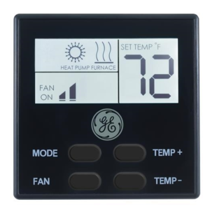 GE Appliances Single Zone RV Air Conditioner Wall Thermostat - Black  • RARWT2B