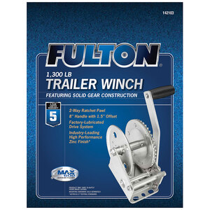 Fulton Trailer Winch, Single-Speed, 1,300 lbs. Capacity, No Strap  • 142103