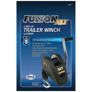 Fulton XLT Marine Trailer Winch, Single-Speed, 1,800 lbs. Capacity, 20 ft. Strap, 8 in. Handle  • 142314