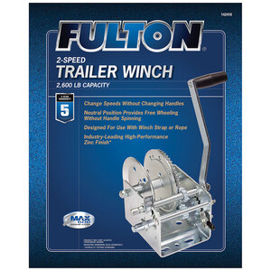 Fulton Trailer Winch, Two-Speed, 2,600 lbs. Capacity, No Strap  • 142410