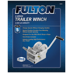 Fulton Trailer Winch, Two-Speed, 2,600 lbs. Capacity, No Strap  • 142411