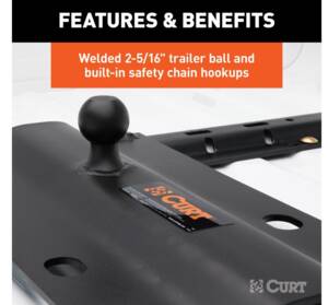 Curt Bent Plate 5th Wheel Rail Gooseneck Hitch w/ 2-5/16