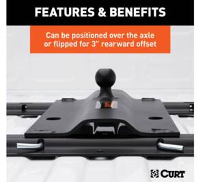 Curt Bent Plate 5th Wheel Rail Gooseneck Hitch w/ 2-5/16